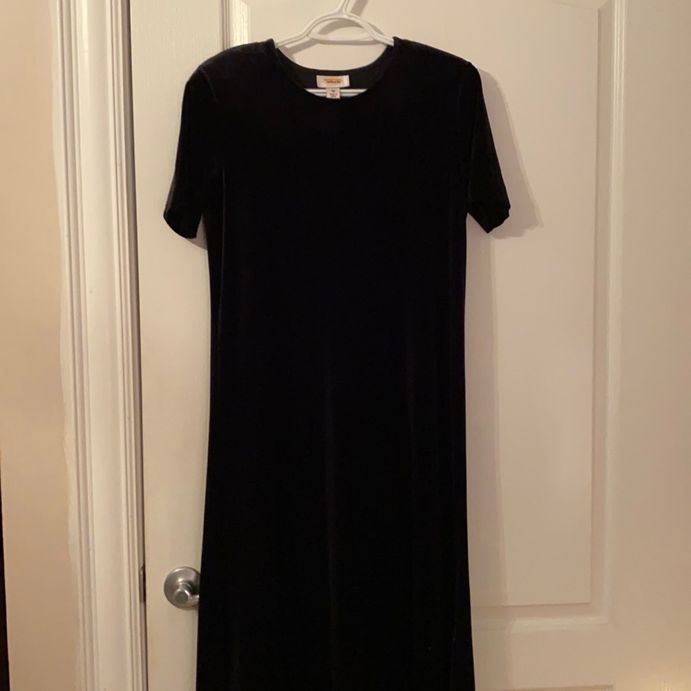 Talbots black velvet dress
